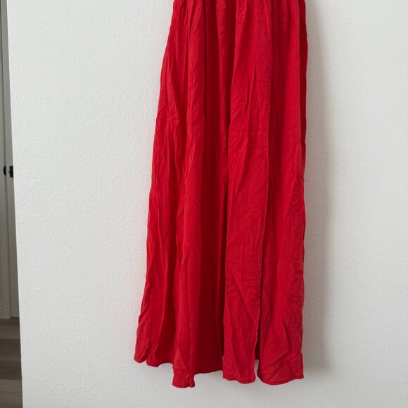 PinkBlush Red Smocked Tie Strap Maxi Dress Size S - Picture 3 of 4